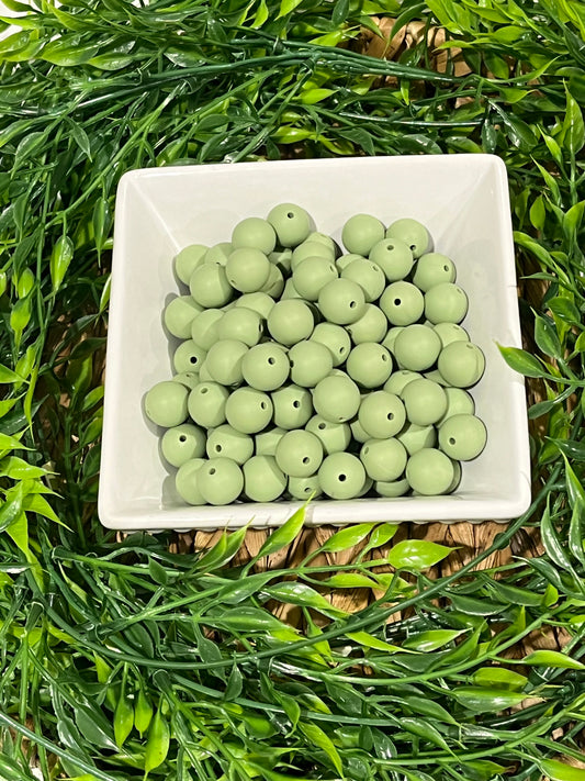 Silicone 15mm Matcha Green Bead
