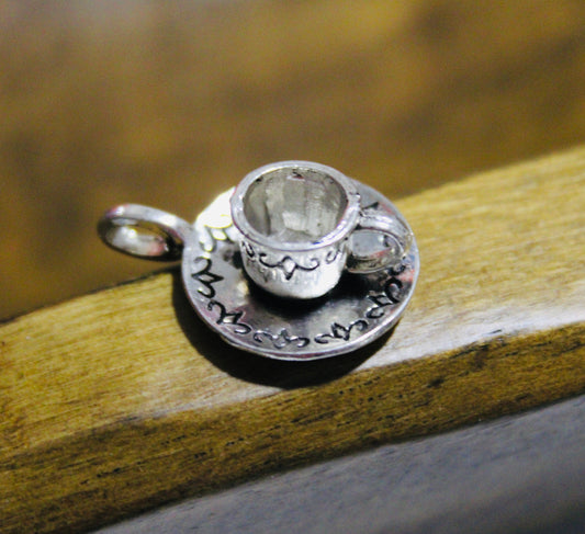 7 Count Cup And Saucer Metal Charm Silver