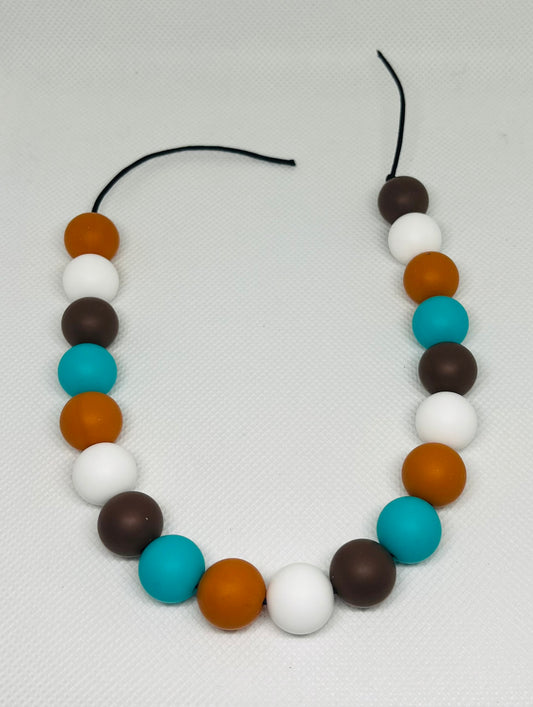Ranch Bead Mix 60 Count 15mm Silicone Bead Mix Rust Turquoise White Coffee Brown