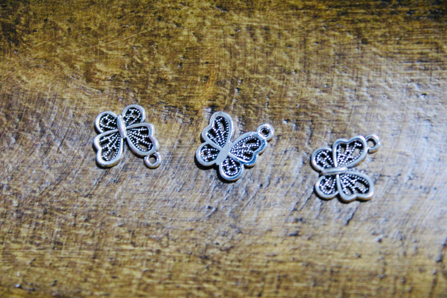 Butterfly Or Bone Mini Metal Charm Pen Beading Jewelry Making 15 Count Bag