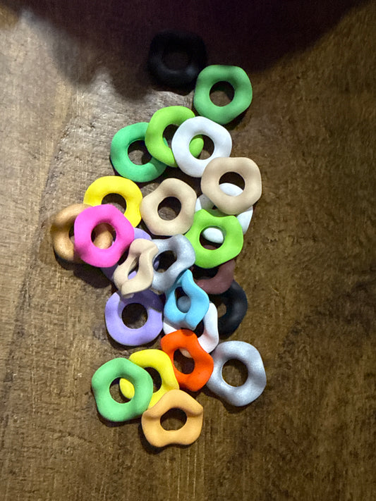 Acrylic Wavy Wide Mouth Mixed Color 25 Count Spacer Bead