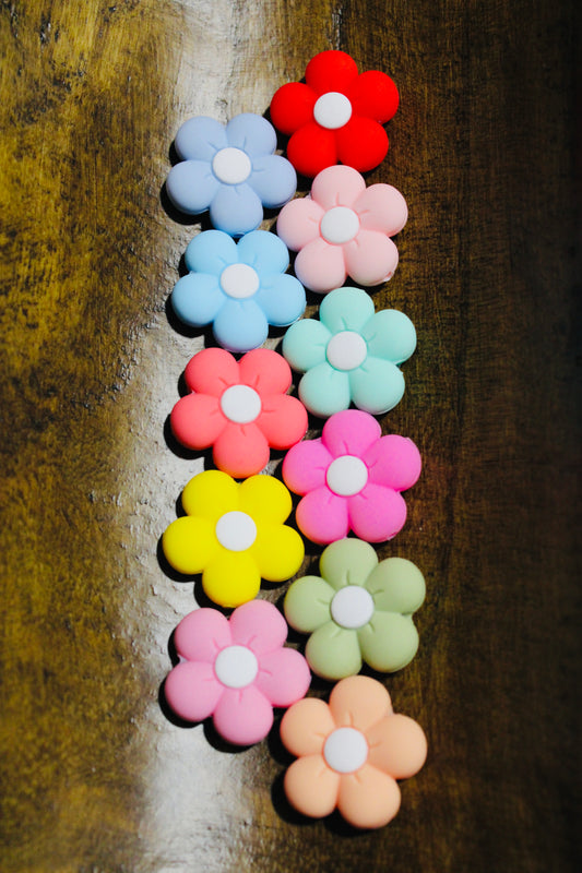 Daisy Silicone Focal Bead Many Color Options