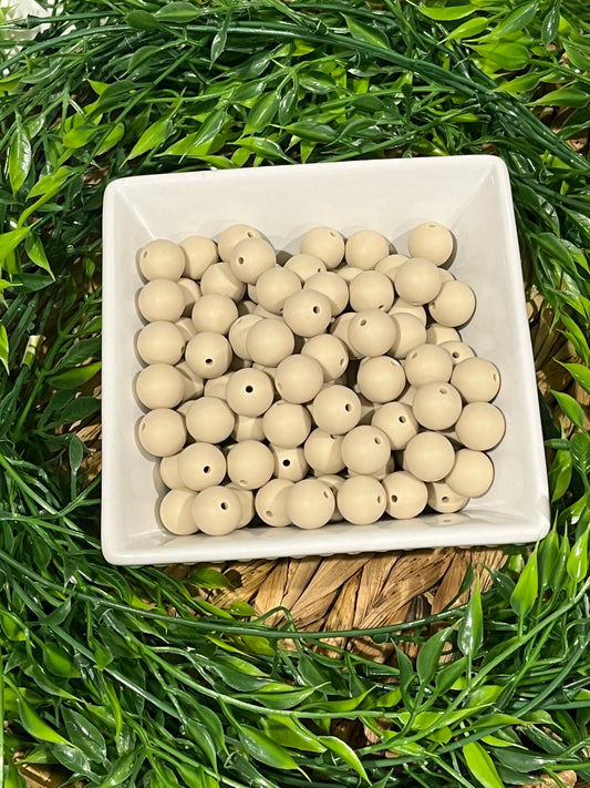Silicone 15mm Sand Brown Bead