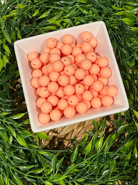 Silicone 15mm Peach Bead