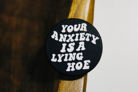 Your Anxiety Silicone Focal Bead Black White