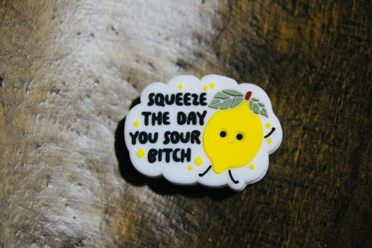 Squeeze The Day Lemon Silicone Focal Bead