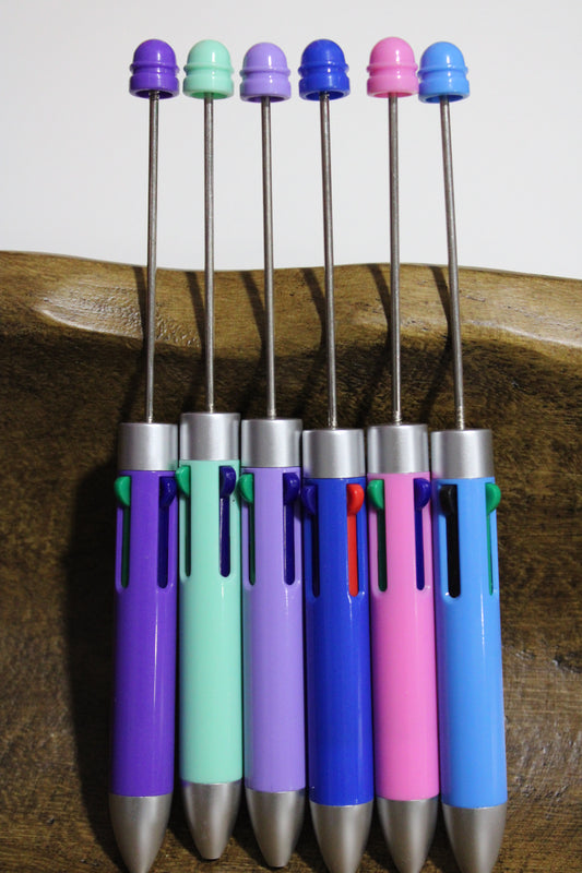 Beadable Click Pen Four Ink Color Options Multiple Color Pen Options