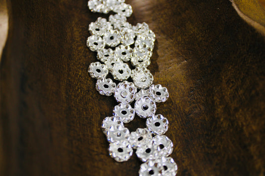 10mm Rhinestone Spacer Bead 50 Count Bag