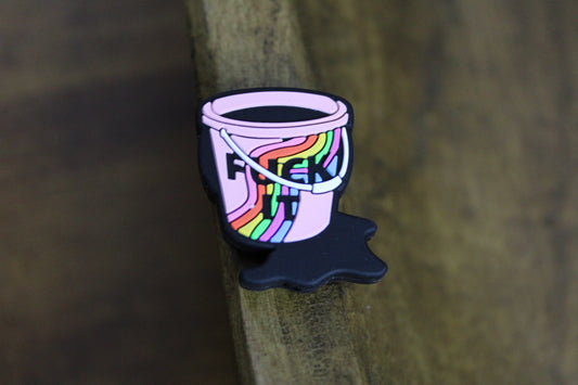Fuck It Silicone Focal Bead Pink Black Rainbow Color Focal Bead Pen Beading
