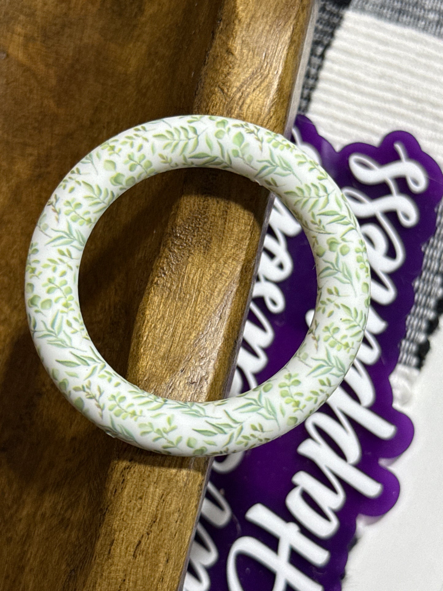 65mm Printed Silicone Ring Bead Multiple Print Options And Mixed Colors