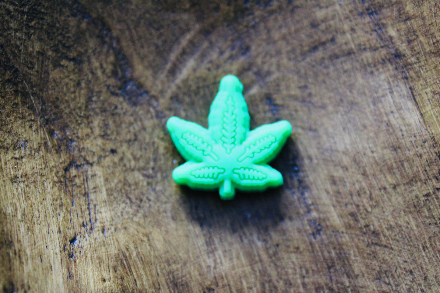 Green Leaf Silicone Focal Bead Lime Green Christmas Green