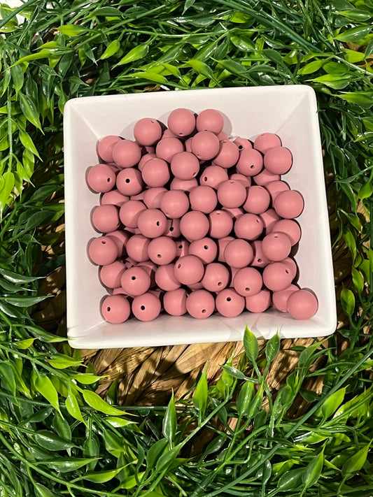 Silicone 15mm Dark Pink Bead