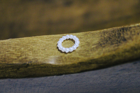 White Pearl Wide Mouth Spacer Bead Plastic 50 Count Bag