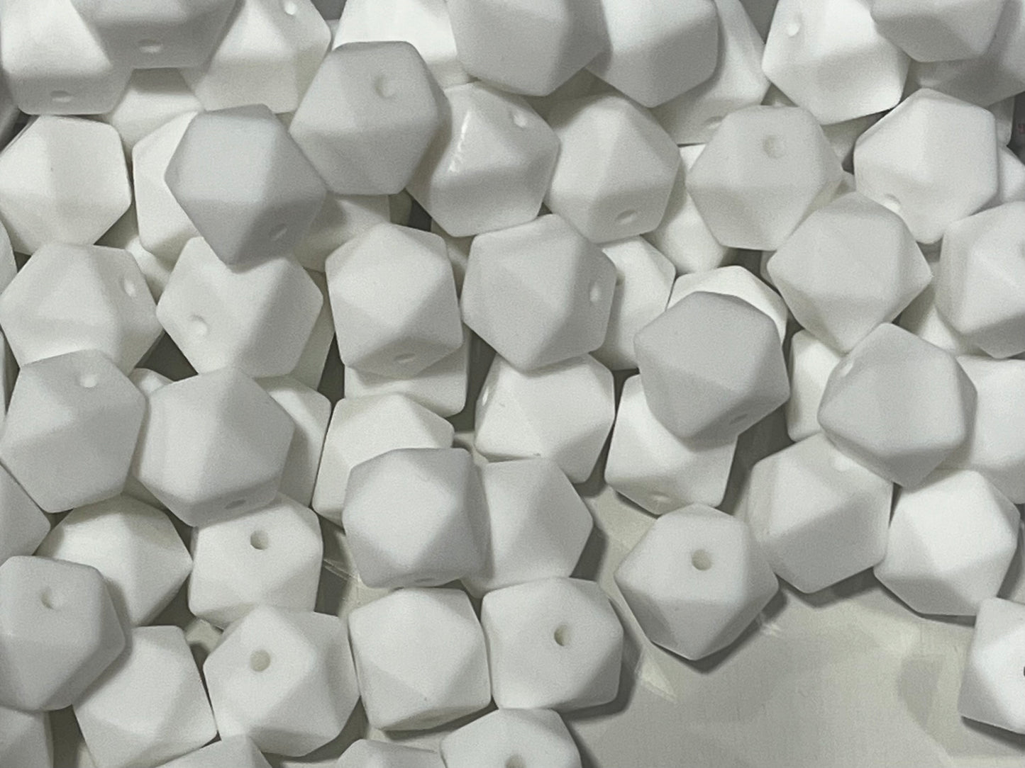 15 count 14mm Hexagon Silicone Solid Color Bead
