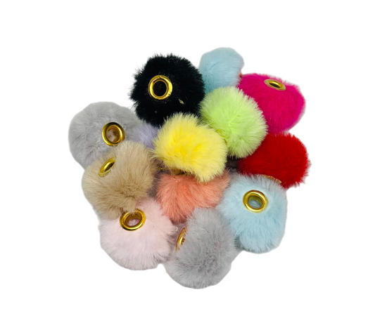 15 Count Wide Mouth Multicolor Fuzzy Spacer Bead Mix
